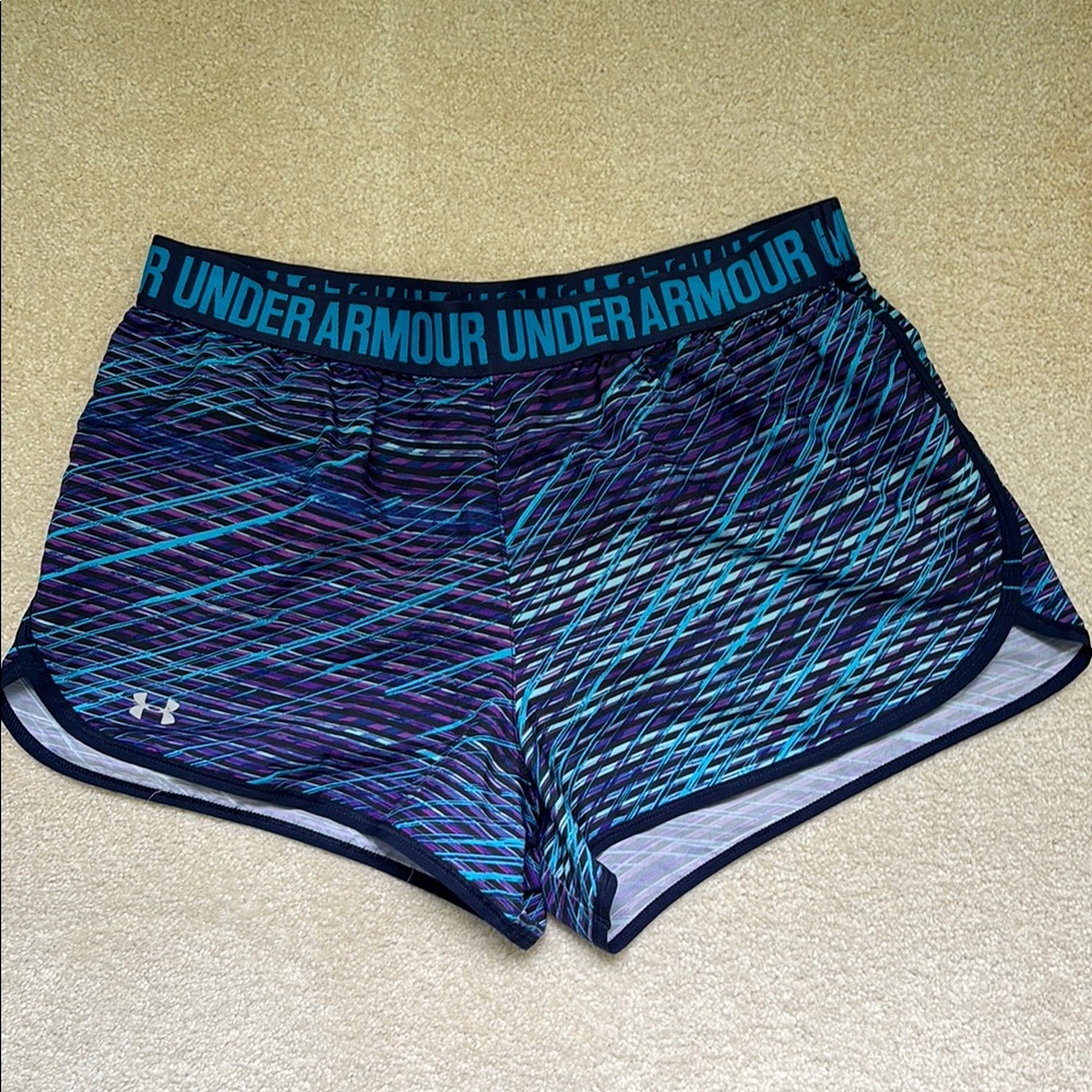 Under Armour Women's Blue Patterned Shorts